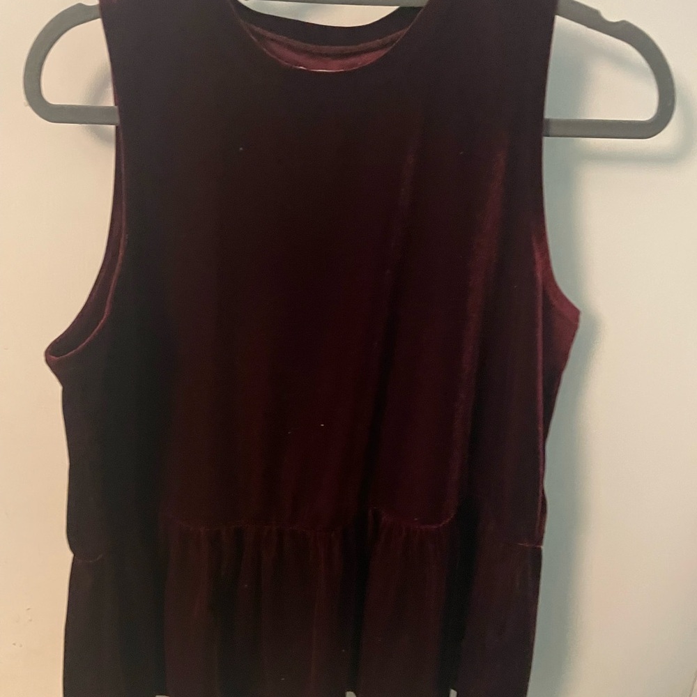 Elegant Burgundy Velvet Women's Top